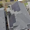 Aerial view of a residential solar array in the Halifax Regional Municipality