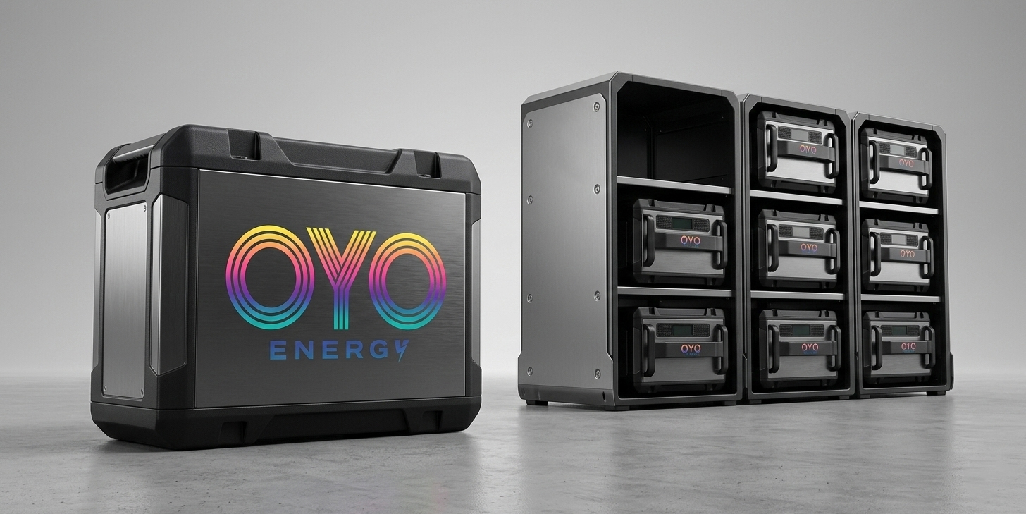Modular battery storage rack system paired with solar