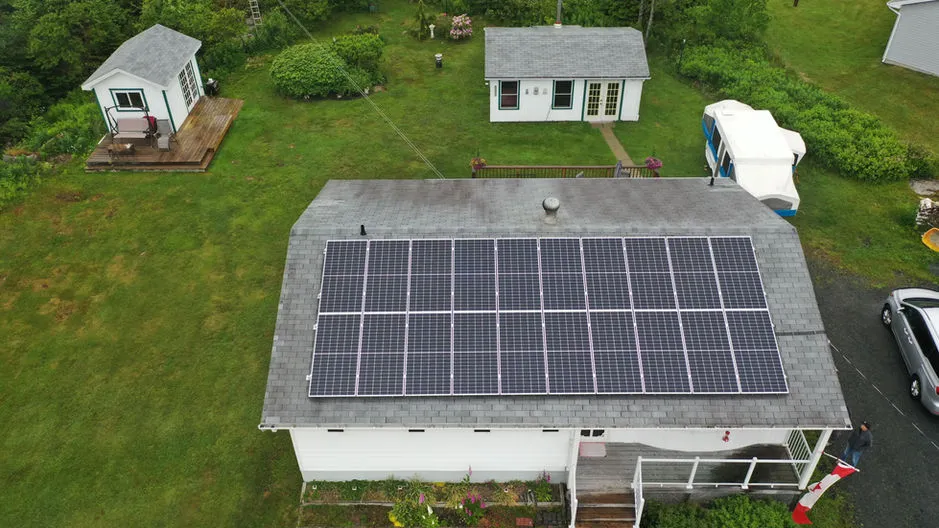 Rooftop solar panel installation at the Sunnybrook Residence, Bedford NS