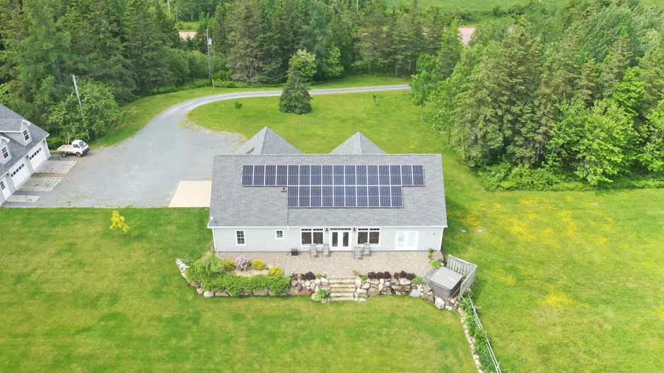 Residential solar panel installation near the Bedford Basin, Nova Scotia