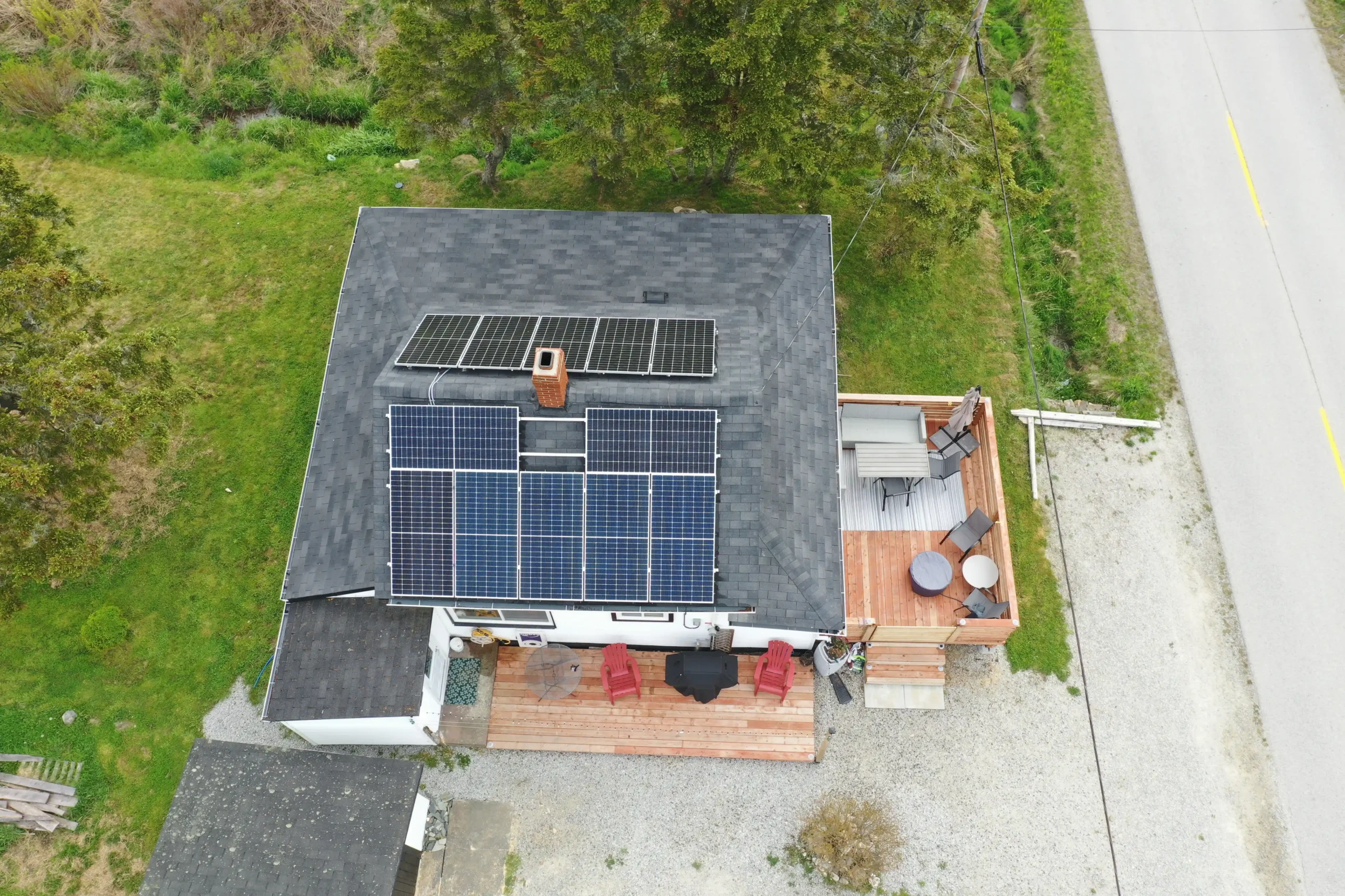 Residential rooftop solar panel installation in Nova Scotia